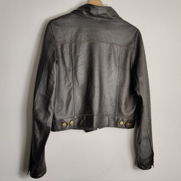 Jakett Women's Hayden Waxed Leather Jacket Dark Brown Medium - Picture 11 of 17